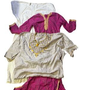 Lot of 2 African ladies embroidered Bazin dress loose XL